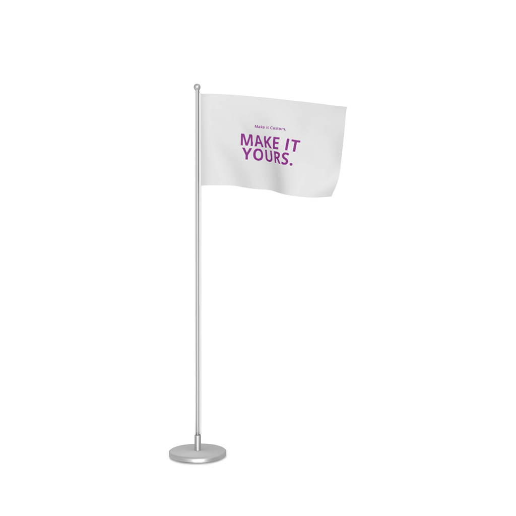 White Flag With Silver Stand